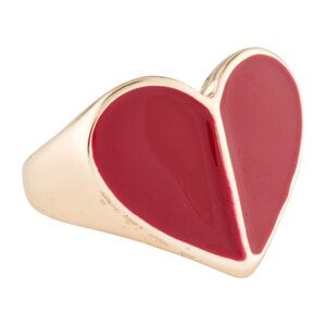 NWT Kate Spade New York Heritage Heart Ring Red and Gold Size 7